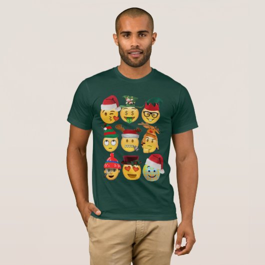 Weihnachtssammlung Emoji lustiges Weihnachtsfest-S T-Shirt (Vorne ganz)