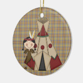 Weihnachtssammlungs-gebürtiges Ureinwohner-Mädchen Keramikornament (Links)