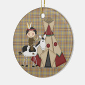 Weihnachtssammlungs-gebürtiges Ureinwohner-Pferd Keramikornament (Links)