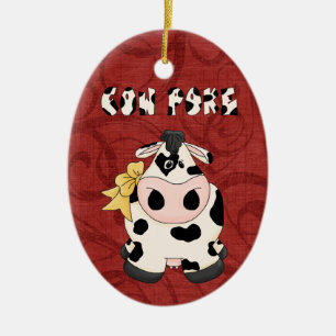 Weihnachtssammlungs-Landcowpoke-Kuh Keramikornament