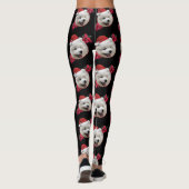 Weihnachtssamoyed-Welpenhundekunst-Leggings Leggings (Rückseite)
