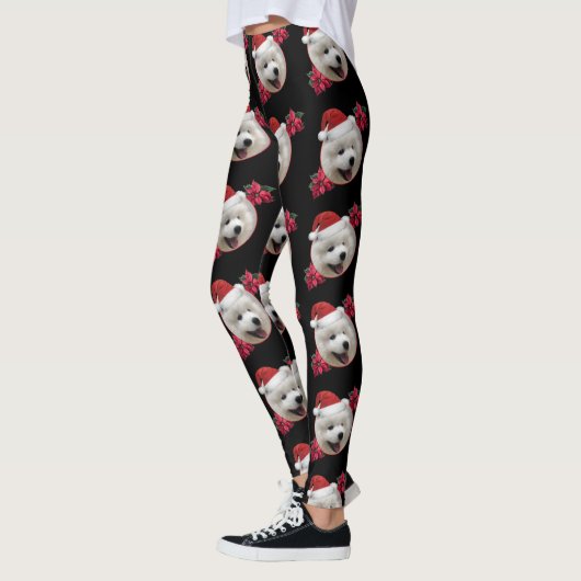 Weihnachtssamoyed-Welpenhundekunst-Leggings Leggings (Links)