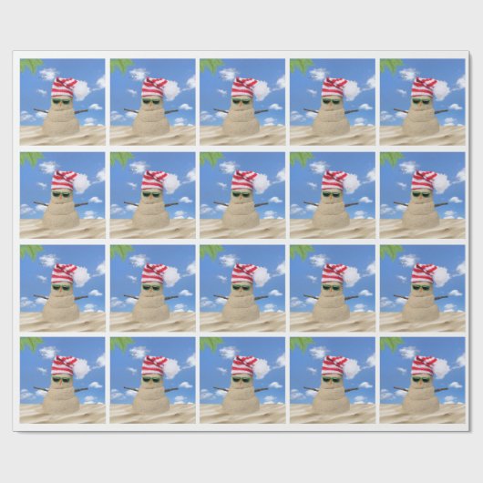 Weihnachtssand Snowman Geschenkpapier (Flach)