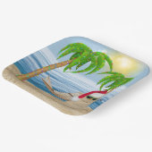 Weihnachtssandman am Strand von Tropical Pappteller (Gewinkelt)