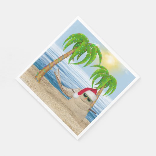 Weihnachtssandman am Strand von Tropical Serviette (Ecke)