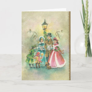Weihnachtssänger im Vintage-Stil Feiertagskarte