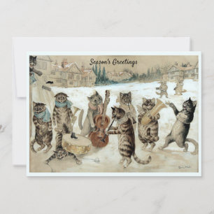 Weihnachtssänger-Katzen aus der viktorianischen Är Feiertagskarte