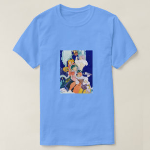 Weihnachtssänger unter den Sternen im Vintage-Stil T-Shirt