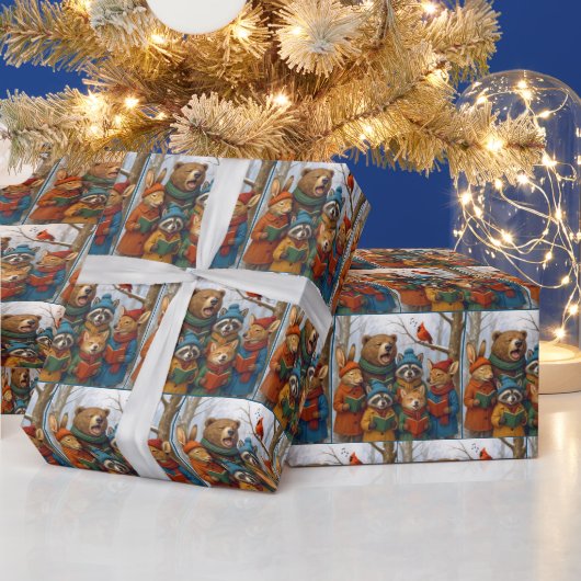 Weihnachtssänger Waldtiere Geschenkpapier (Feiertage)
