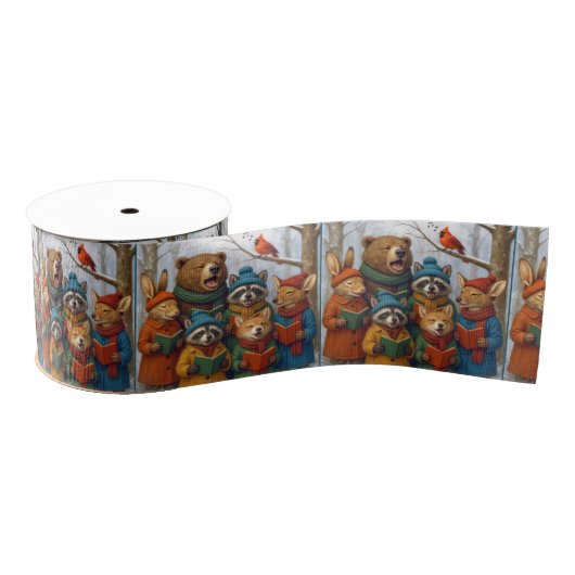 Weihnachtssänger Waldtiere Ripsband (Spule)