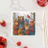 Weihnachtssänger Waldtiere  Serviette (Beispiel)
