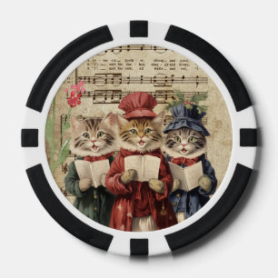 Weihnachtssängerkatzen,Felines Weihnachtschor Pokerchips