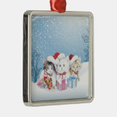 Weihnachtssankt kittems Verzierung Silbernes Ornament (Rechts)