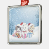 Weihnachtssankt kittems Verzierung Silbernes Ornament (Links)