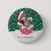 Weihnachtssankt-Teddybär-Knopf Button (Vorderseite)