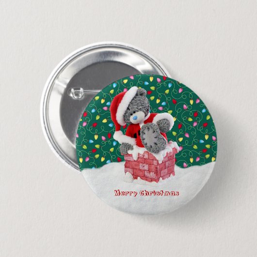 Weihnachtssankt-Teddybär-Knopf Button (Vorne & Hinten)