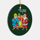 Weihnachtssankt-Trumpf lustig Keramik Ornament (Rechts)