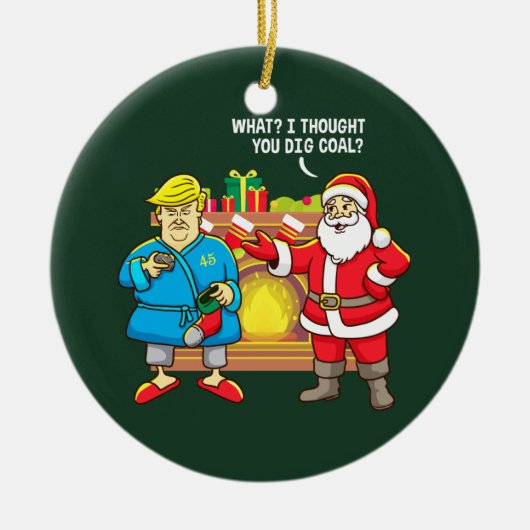 Weihnachtssankt-Trumpf lustig Keramik Ornament (Vorne)