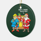 Weihnachtssankt-Trumpf lustig Keramik Ornament (Links)