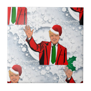 Weihnachtssanta Donald Trump Fliese