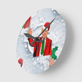 Weihnachtssanta Donald Trump Runde Wanduhr (Winkel)