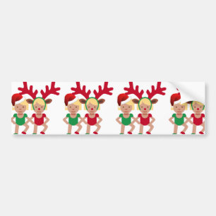 Weihnachtssanta-Zwillinge Emoji Autoaufkleber