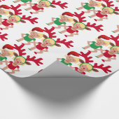 Weihnachtssanta-Zwillinge Emoji Geschenkpapier (Ecke)