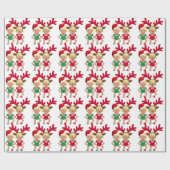 Weihnachtssanta-Zwillinge Emoji Geschenkpapier (Flach)