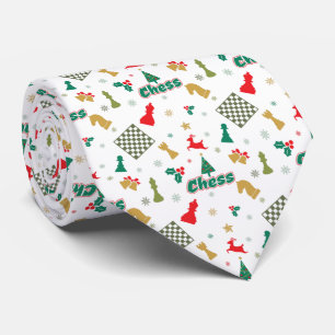 Weihnachtsschach - Stücke, Baum, Holly, Rentier Krawatte