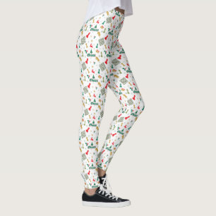 Weihnachtsschach - Stücke, Baum, Holly, Rentier Leggings