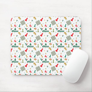 Weihnachtsschach - Stücke, Baum, Holly, Rentier Mousepad