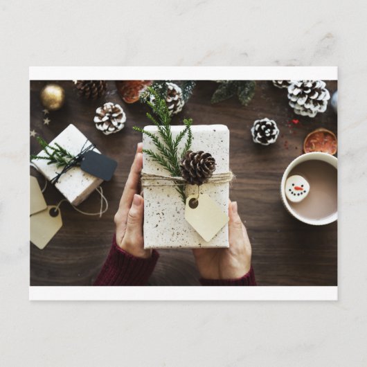 Weihnachtsschachtel Feiertagspostkarte (Vorderseite)