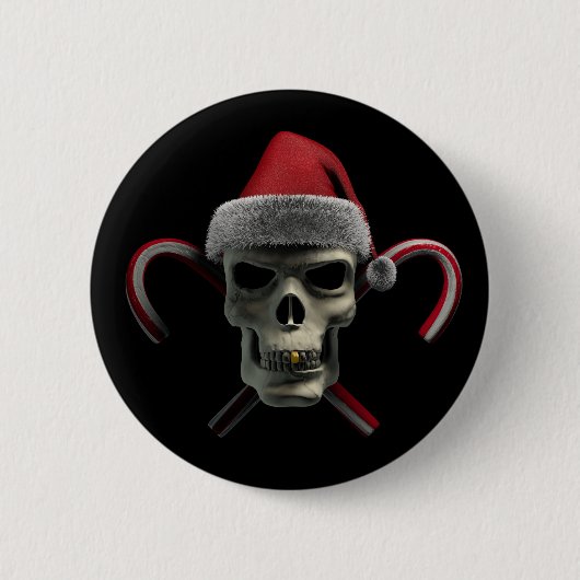 Weihnachtsschädel Button (Vorderseite)