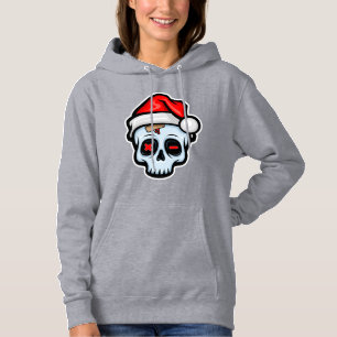 Weihnachtsschädel, Cartoon Stil Hoodie