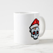 Weihnachtsschädel, Cartoon Stil Jumbo-Tasse (Vorderseite Rechts)