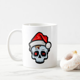 Weihnachtsschädel, Cartoon Stil Kaffeetasse
