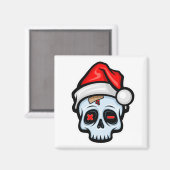 Weihnachtsschädel, Cartoon Stil Magnet (Vorderseite/Rückseite)
