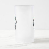 Weihnachtsschädel, Cartoon Stil Mattglas Bierglas (Mittel)