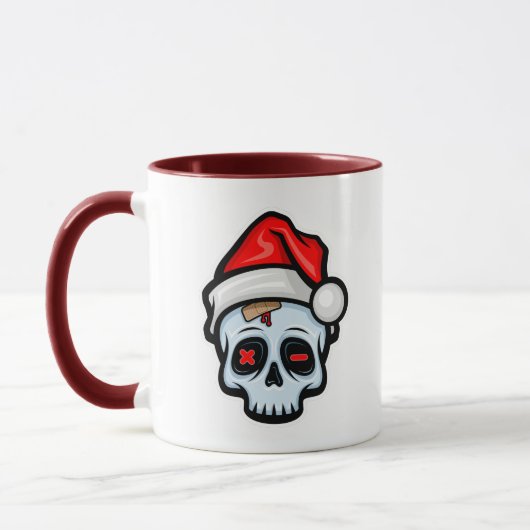 Weihnachtsschädel, Cartoon Stil Tasse (Links)