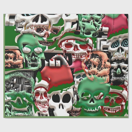 Weihnachtsschädel Geschenkpapier (Flach)
