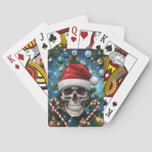 Weihnachtsschädel Santa Spielkarten