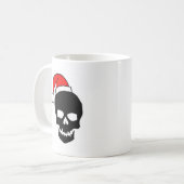 Weihnachtsschädel-Schwarzes Kaffeetasse (Vorderseite Links)
