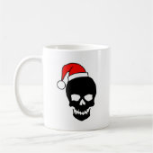 Weihnachtsschädel-Schwarzes Kaffeetasse (Links)