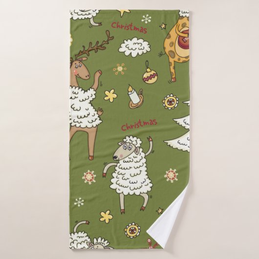 Weihnachtsschaf Badehandtuch (Badehandtuch)