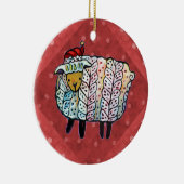 Weihnachtsschaf-Baum-Verzierung Keramikornament (Rechts)