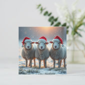Weihnachtsschaf Feiertagskarte (Stehend Vorderseite)