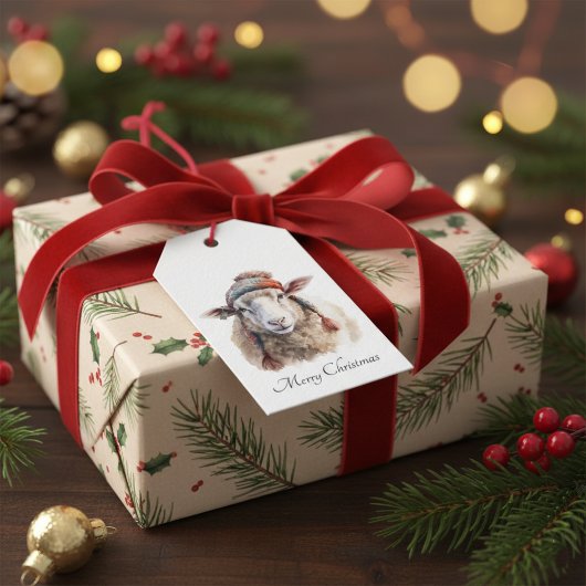 Weihnachtsschaf Geschenkanhänger