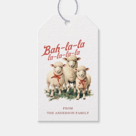 Weihnachtsschaf-Geschenketags Geschenkanhänger (Vorderseite)