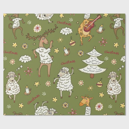 Weihnachtsschaf Geschenkpapier (Flach)
