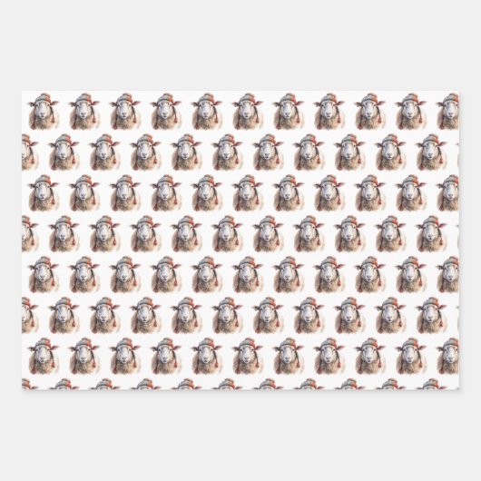 Weihnachtsschaf Geschenkpapier Set (Vorderseite 3)